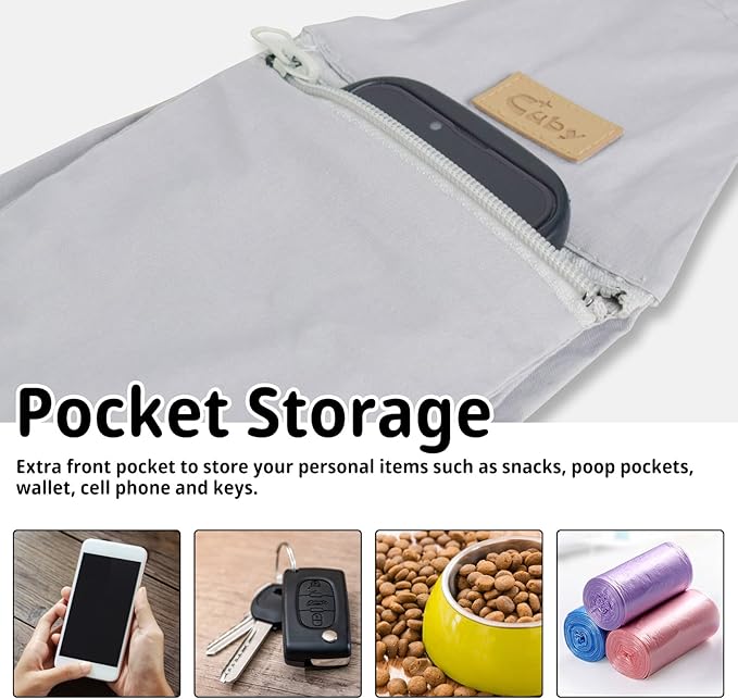 CUBY Dog and Cat Sling Carrier, Hands Free Reversible Pet Papoose Bag, Soft Pouch Adjustable, Suitable for Puppy Cats for Outdoor Travel (Grey Classic, S-Adjustable Strap)