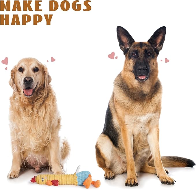 Nocciola 3 in 1 Rip and Reveal Chicken Dog Toy, Suprise Toys Inside- Durable Stuffed Squeaky Crinkle Chew Animal Toy for Medium Large Breed, Funny Cute Teething Keep Busy Pet Supplies