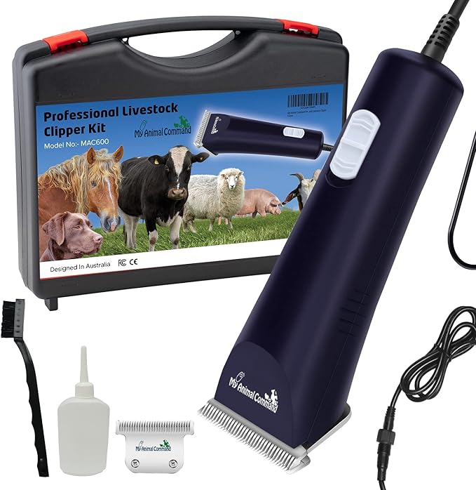 Professional Livestock Clippers for Grooming, Lightweight, Powerful Due to Our Innovative Brushless Motor, Thick Coats Trimmer for Sheep, Horses, Pigs, Farm Animals and Large and XL Dogs (Rescued)