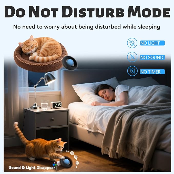 ORSDA Cat Toys, Interactive Fast Rolling Ball in Pouch, Hide and Seek for Indoor Cats, Motion Chirping Activated Moving Ball, 7 Holes Mat Mouse Catching Game