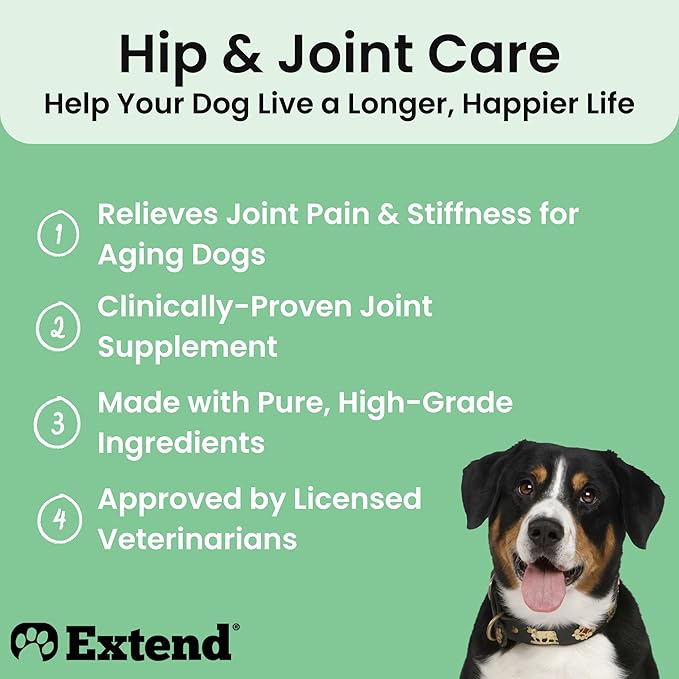 Extend Joint Care for Dogs - Hip and Joint Supplement Powder - Glucosamine for Dogs - Joint Pain Relief - MSM - Mobility & Flexibility Support - Advanced Joint Health - Made in USA