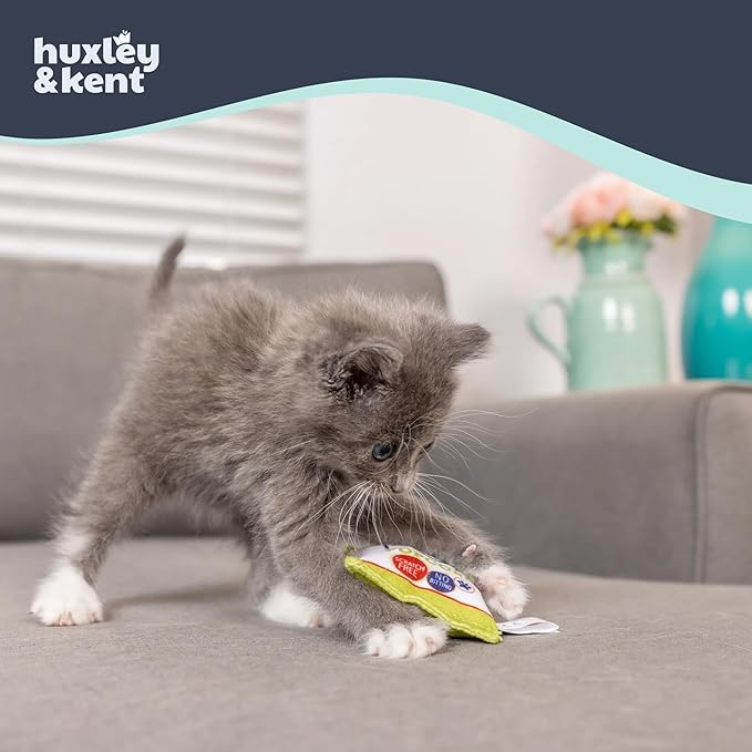 Huxley & Kent Plush Cat Toy - Interactive Catnip Toy for Cats & Kittens - Soft with Crinkle & Catnip - Fun Indoor Play - Kitty Pop