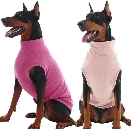 2 Pack Dog Sweaters Winter Fleece Sweatshirt Stretchy Vest Pullover for Dogs Clothes Warm Pet Pajamas Christmas for Meidum and Large Dogs