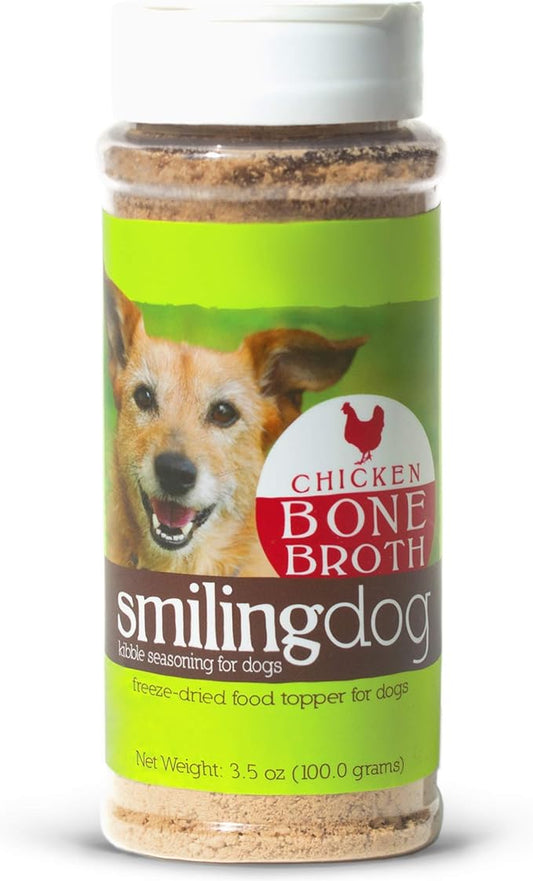 Herbsmith Bone Broth Kibble Seasoning - Freeze Dried Meat + Bone Broth Powder for Dogs - Chicken - 3.5 oz