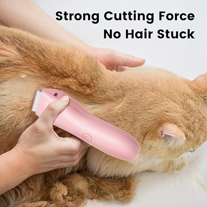 Handy Dog Cat Clippers - Professional Cordless Grooming Tools - Low Noise Pet Hair Trimmer Kit, TS032, Pink