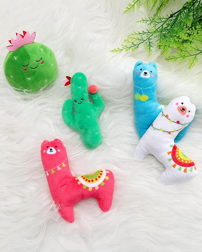 CiyvoLyeen Cactus Llama Catnip Toys 5Pcs Chew Interactive Toy for Cat Lover Cute Birthday Gift Indoor Kitty Bite Pet Supplies