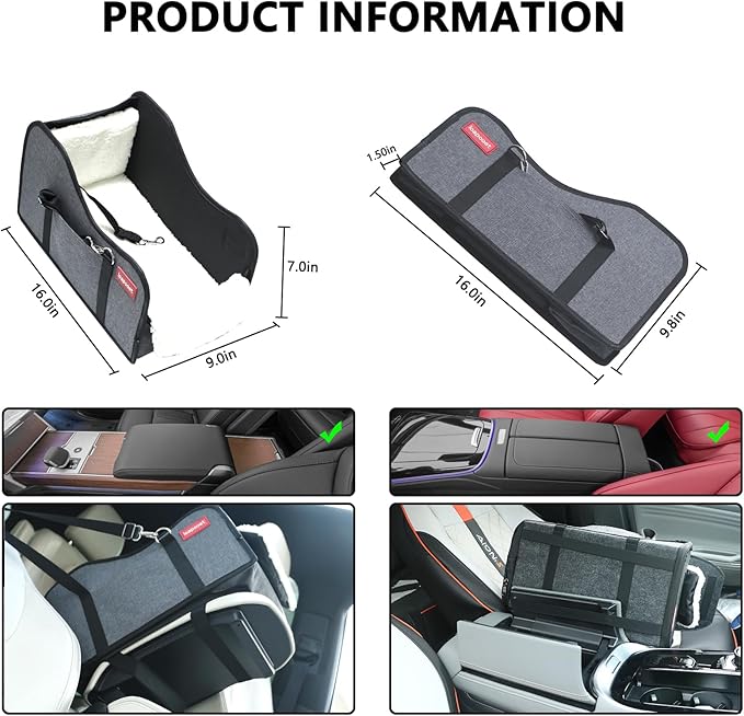 Center Console Dog Car Seat,Console Dog Car Seats for Small Dogs Pet & Cat