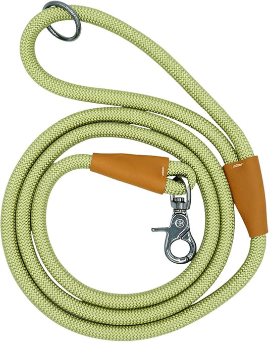 5FT Nylon Rope Dog Leash, Short Leash for Training Small Medium Large Dogs (Lime Green, 5FTx10MM)