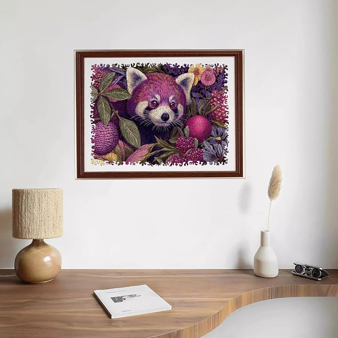 Mocfesk Wooden Puzzles for Adults, Red Panda Puzzles 499 Pieces, Unique Shaped Animal Jigsaw Puzzles for Adults and Kids, Birthday Gifts Fun Challenge Family Game 17.3'' x 12.9''
