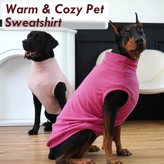 2 Pack Dog Sweaters Winter Fleece Sweatshirt Stretchy Vest Pullover for Dogs Clothes Warm Pet Pajamas Christmas for Meidum and Large Dogs