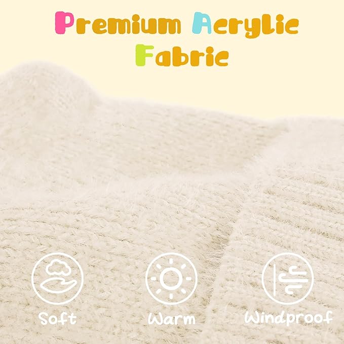 ZOORON Kids Winter Hat for Boys Girls, Cat Beanie Children Knit Skull Cap with Warm Ear Flap, Teen Beanie Hat Age 5-15 Years