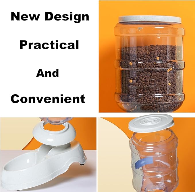 Automatic Dog Feeder and Water Dispenser Set for Large Dogs, 3 Gallon Gravity Dog Cat Food and Water Dispenser Set with Pet Food Bowl,Large Pet Food Water Dispenser Station