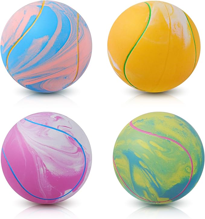 SCHITEC Dog Squeaky Toy Balls, Interactive Tennis Ball for Puppies Small Pet Medium Breed Dogs, Latex Rubber Puppy Fetch Play Toys