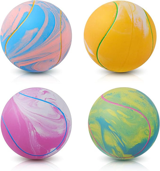 SCHITEC Dog Squeaky Toy Balls, Interactive Tennis Ball for Puppies Small Pet Medium Breed Dogs, Latex Rubber Puppy Fetch Play Toys