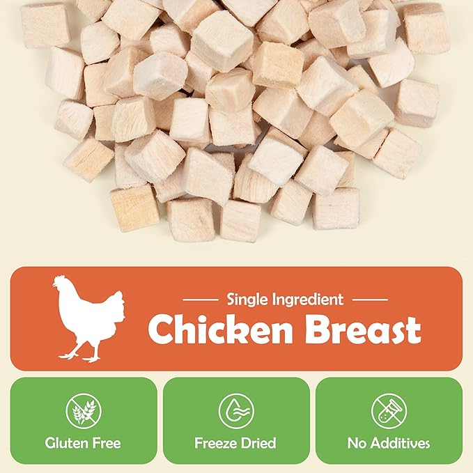 MON2SUN Freeze Dried Chicken Cat and Dog Treats, Single Ingredient Natural and Healthy Dog Snacks, High Protein Training Treats & Food Topper, 3.5oz