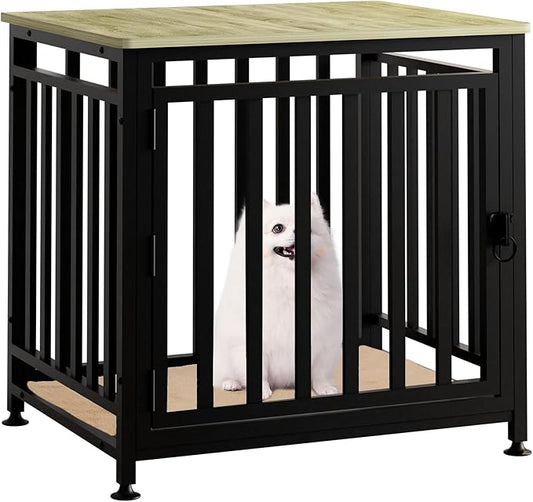 Heavy Duty Dog Crate Furniture, Dog Kennel Indoor, Anti-Chew Anti-Escape End Side Table Wooden Dog Crate for Small Dog（Fir Green）