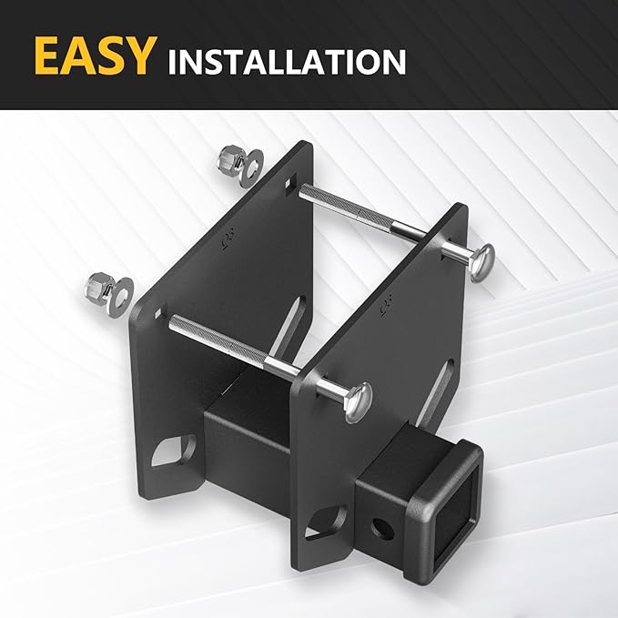 RV Bumper Hitch Receiver, 2 inch Tow Hitch Trailer Fits 4" x 4" Square Rear Beams, 3500 LBS Capacity Towing Adapter Openning for Camper Cargo Carrier Bike Racks RV Tire Carrier Ball Mounts