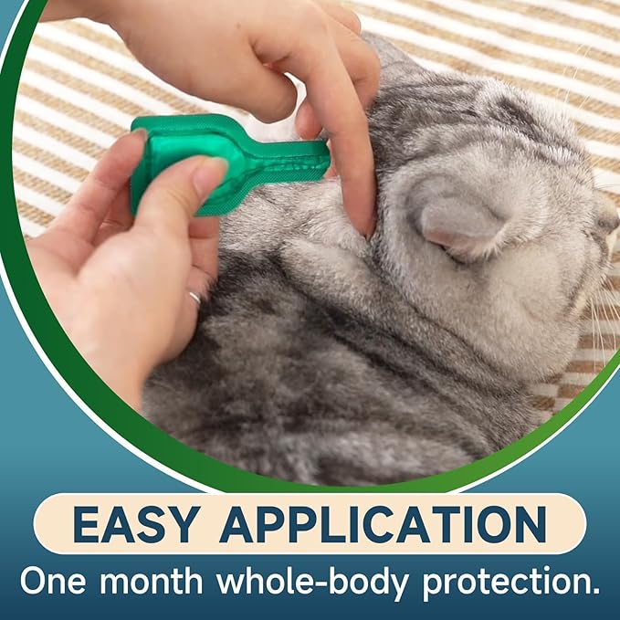 VICSOM Flea Treatment for Cat Flea and Tick Prevention for Cats Kitten, 6-Month Supply, Cat Flea Treatment & Control, Repellent, Fast Acting Topical Drops for Cats, Over 1.5 lbs, 24-Hour Protect
