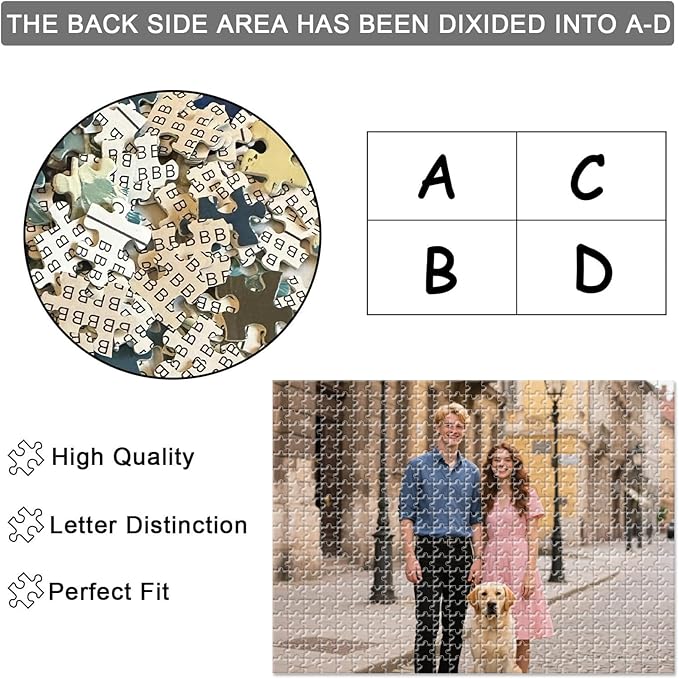 Custom Photo Puzzle, Personalized 500‑Piece Jigsaw Puzzle from Your Photos, Unique Custom Gift for Adults, Families, Weddings, Couples, Anniversaries, and Christmas(500-horizontal)