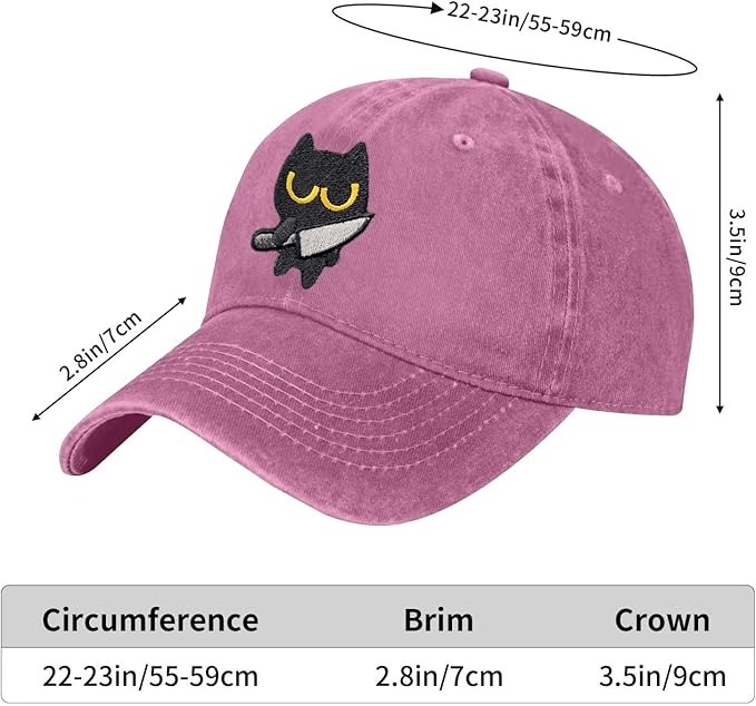 Black Cat Hat,Ragdoll Cat Embroidered Adjustable Cotton Baseball Cap for Men Women,Gifts for Cat Lovers