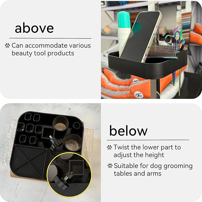 36" Large Dog Grooming Table, Non-Slip Tabletop with Adjustable Armrests, Lasso, Tool Organizer, Grid Tray, Foldable Home Pet Station, Maximum Weight Capacity 330 lbs,Blue