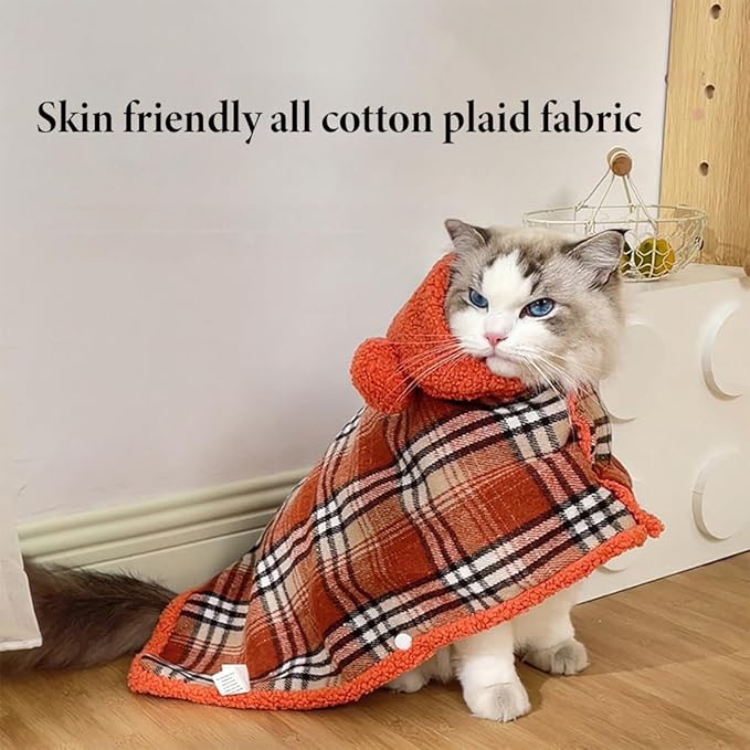 Pet Cape Blanket, Cape Blanket for Dogs, Cat Cape Blanket, 6 Styles Cute Soft Comfortable Flannel Dog Warm Cape (Letter Brown, Small)