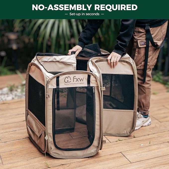 FXW Gotent Unleashed Dog Playpen Designed for Indoor/Outdoor/Travel Use, Suitable for Puppy and Small Dogs, Portable & Foldable, 45 inch│Patent Pending