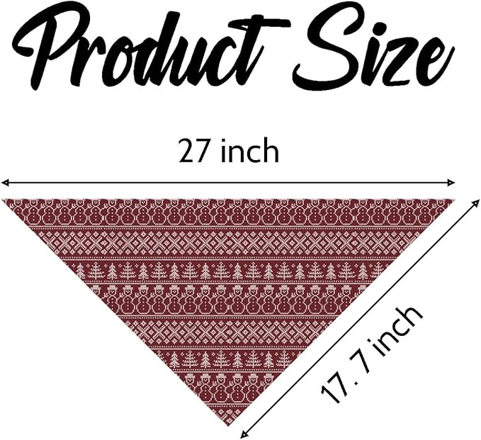 Dog Bandanas, Christmas Dog Bandanas, Pixel Snowman Christmas Pet Bandana, Holiday Bandana for Small Medium Dogs, Pet Triangle Scarf