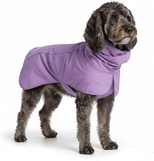 Spark Paws Dog Raincoat, Waterproof Windproof Rain Jacket, for Small Medium Large Extra Large Dogs, Reflective Breathable Full-Body Coverage Dry Suit - Purple - 2XL