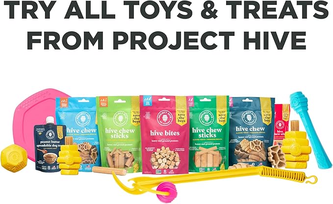 Hive Treats for Dogs Ñ Healthy, Non-GMO Project Verified, Natural Peanut Butter Flavored, Natural, Vegetarian Chews, Made in The USA (Hive Chews, Large Breeds)