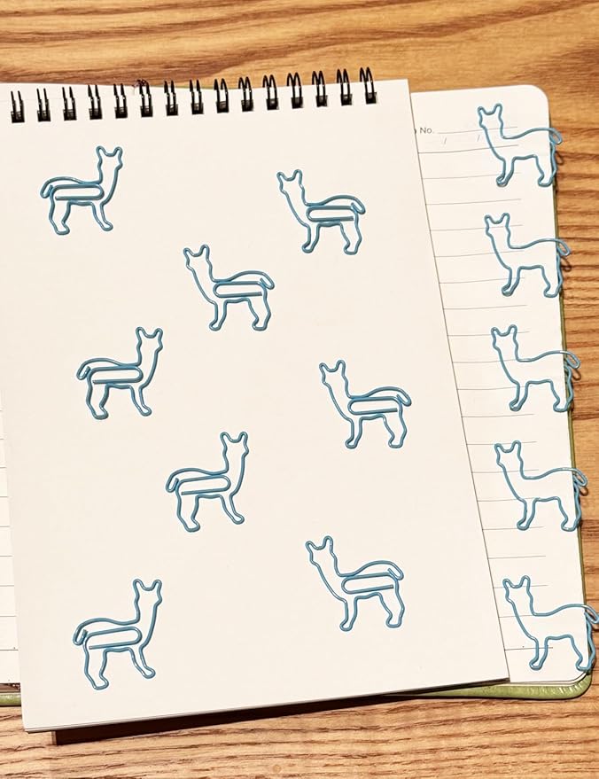 Cute Paper Clips, 60 PCS Alpaca Shaped Paper Clips Animal Bookmarks Clips, Assorted Colors, Fun Office Gifts for Women Men Coworkers Teachers Students Girls Boys, Christmas Gifts