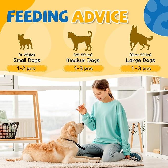 Gazeupon Soft Dog Treats, Healthy Training Treats for Dogs, Rawhide Free Snacks for Small Dogs, Chicken Wrapped Cod Sticks w/Glucosamine Chondroitin