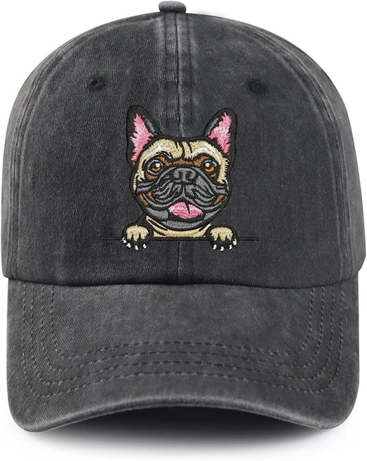 Dog Lover Gifts, French Bulldog Embroidered Dog Baseball Hats for Men Women
