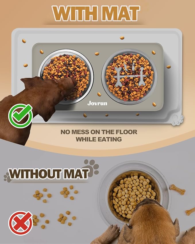 Elevated Dog Bowls, Dog Feeder with 2 Stainless Steel Dishes &1 Slow Feeder Bowl, 5 Heights Adjustable Raised Stand for Medium Large, Food Dishes with Non-Slip Feet