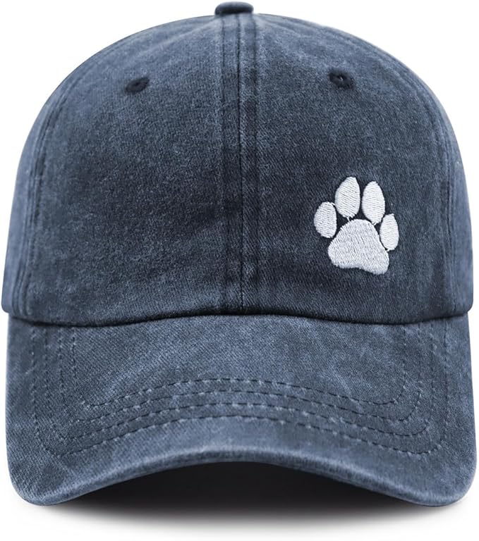Dog Paw Hat for Men Women, Funny Adjustable Cotton Embroidered Dog Lovers Baseball Cap