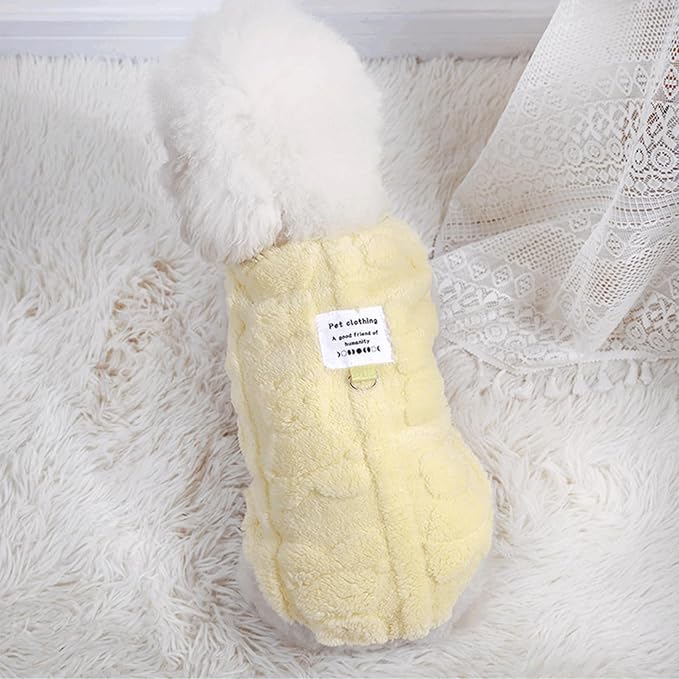 Warm Cat Apparel Cute Fluffy Cat Sweatshirt Cartoon Kitten Winter Coat Pullover Soft Skin-Friendly Knitwear (Small, Yellow2)