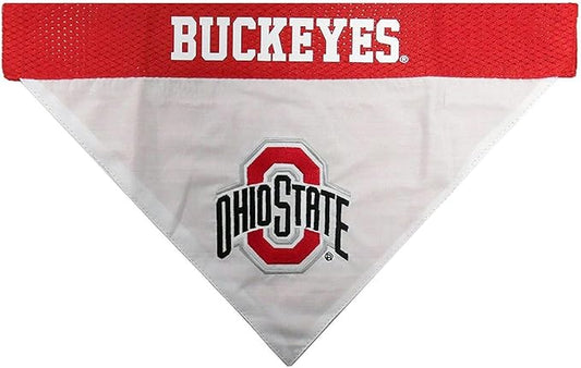 Pets First Collegiate Pet Accessories, Reversible Bandana, Ohio State Buckeyes, Large/X-Large
