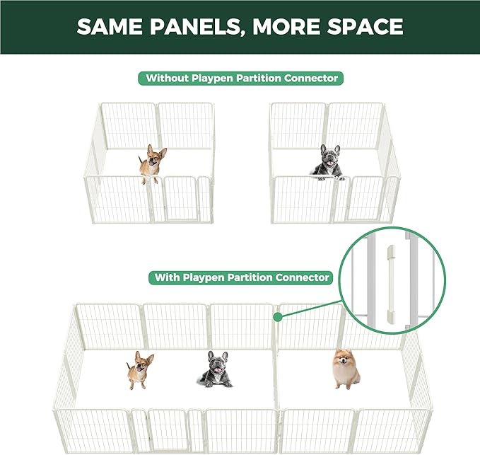 FXW Playpen Connector (Pack of 2), Playpen Accessories Only for FXW Dog Playpen, Designed for 24" Height FXW Homeplus/Rollick/Instant Playpen (Playpen Not Included), White│Patent Pending