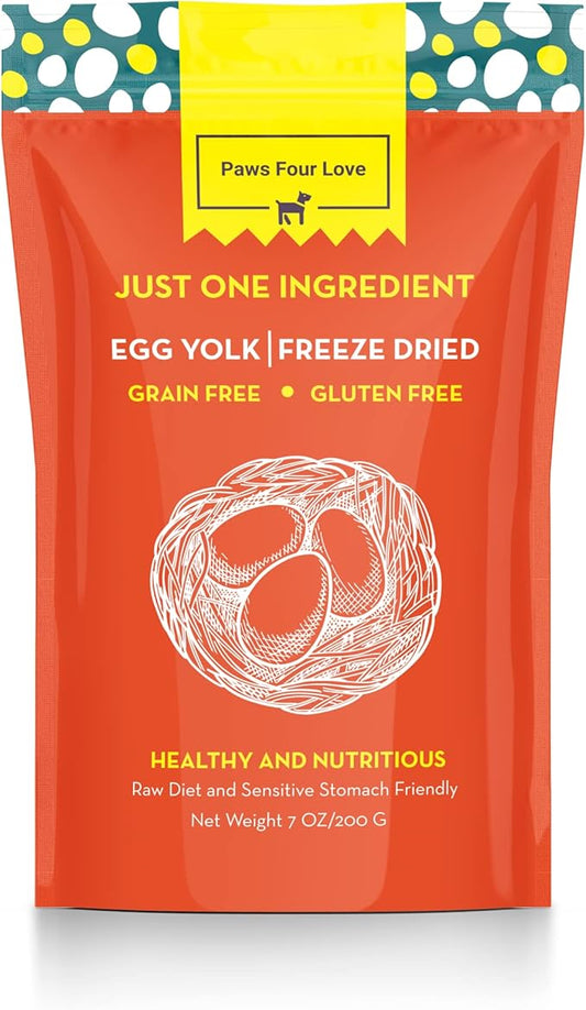 Organic Freeze-Dried Egg Treats for Dogs & Cats — 100% Single-Ingredient Egg — Grain-Free, Gluten-Free, High Protein Nutrition, Food Topper & Training Reward — Made in USA (Pack of 1)