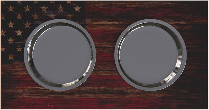 GrooveThis Woodshop - Personalized Elevated Dog Bowl Stand for Large, Medium, Small, X-Small Dogs - Stainless Steel Food and Water Bowls - Raised Dog Dish with Internal Storage (Medium, Flag Design)