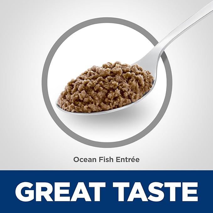 Hill's Science Diet Indoor, Adult 1-6, Easy Litter Box Cleanup, Wet Cat Food, Ocean Fish Minced, 5.5 oz Can, Case of 24