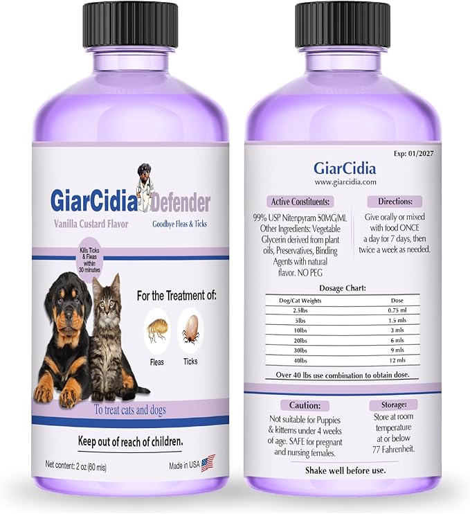Say Good Bye to Flea and Ticks in Dogs & Cats Defender - Include 3ml Dropper with Cap