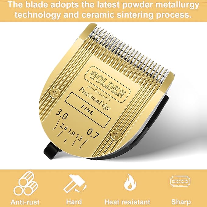 COSYONALL Adjustable Dog Grooming Clipper 5-in-1 Blade Compatible with WAHL Professional Animal Clipper Arco, Bravura, Chromado, Creativa, Figura, and Motion Pet, Dog, and Horse (Gold/2PC)