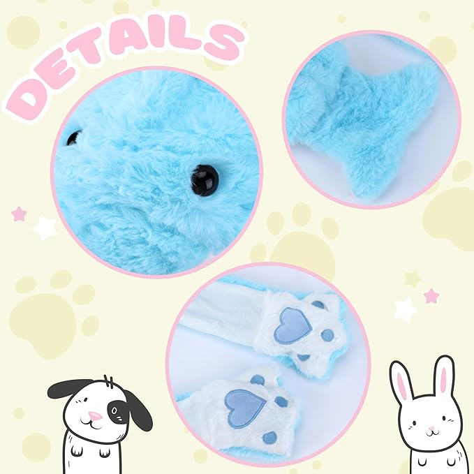 Animal Hat with Ears Moving Jumping Pop Up Beating Hat Plush Holiday Cosplay Dress Up Funny Gift for Kids