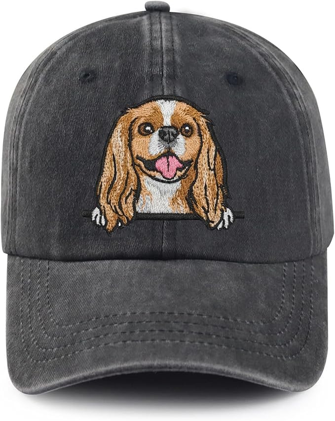 Dog Lover Gifts, Cavalier King Charles Spaniel Embroidered Dog Baseball Hats for Men Women