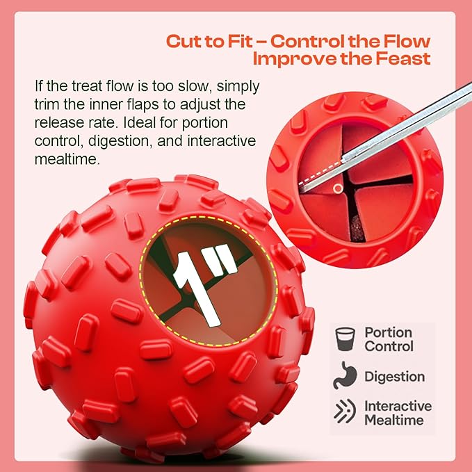 Treat Dispensing Dog Toys - Interactive Cognitive Dog Treat Toy,Puzzle Ball for Puppies & Small Dogs,Promotes Slow Eating, Reduces Stress,Perfect for Fetch,Chewing & Training
