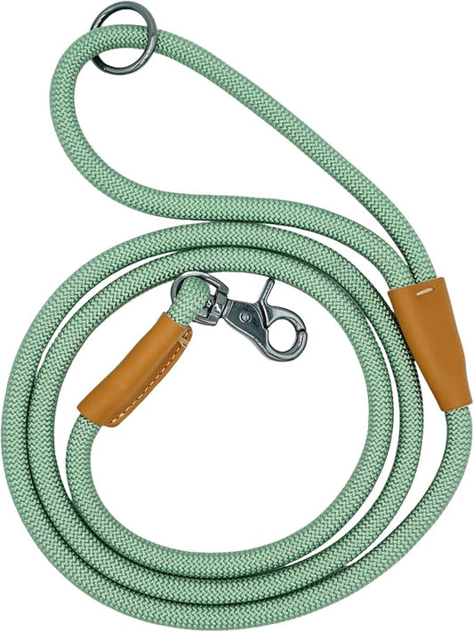 5FT Nylon Rope Dog Leash, Short Leash for Training Small Medium Large Dogs (Sage Green, 5FTx10MM)