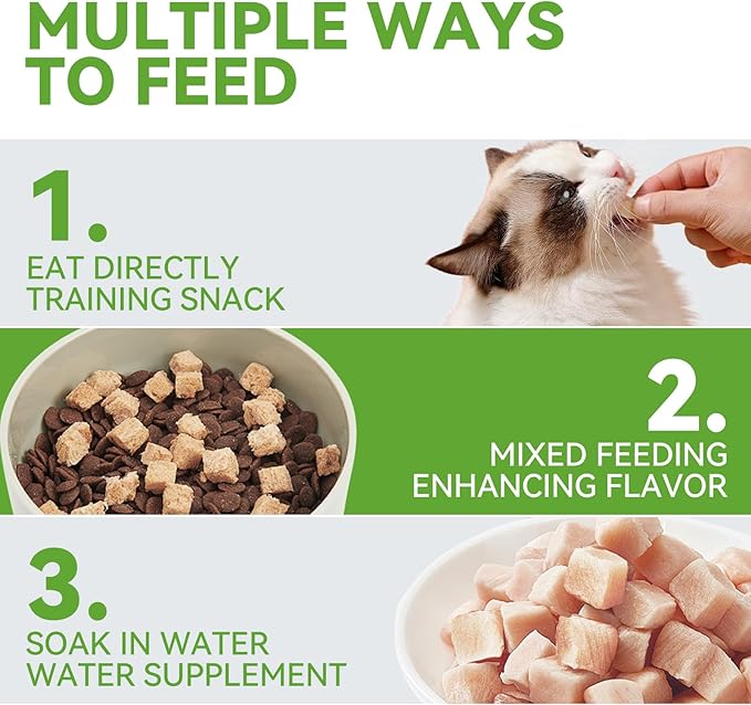 OPET Freeze Dried Cat Treats - Single Ingredient High Protein Pet Food, Healthy Training Snacks, Freeze Dried Chicken Food Toppers for Cats and Dogs, Grain Free (Chicken, 4 Pack)