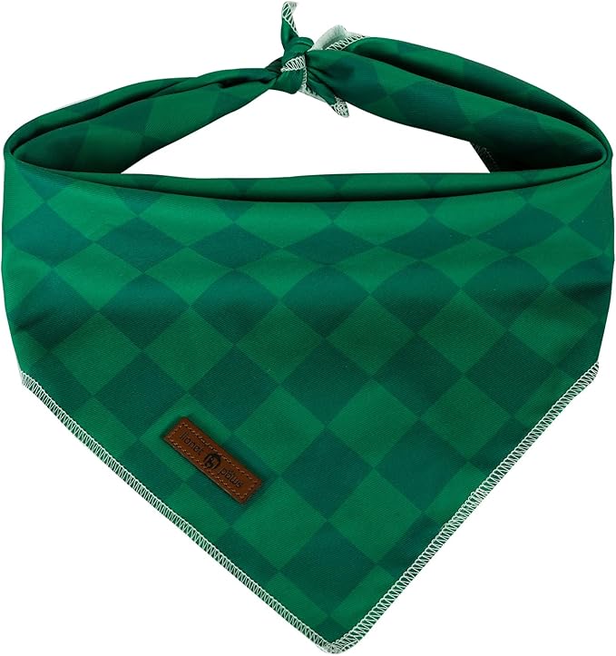 Lionet Paws Christmas Dog Bandana Washable Cotton Borwn Handkerchief Scarf Triangle Floral Oxalis Bandana for Medium Large Dogs Girl Boy