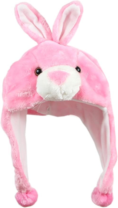 Plush Fun Animal Hats One Size Cap Polyester With Fleece Lining